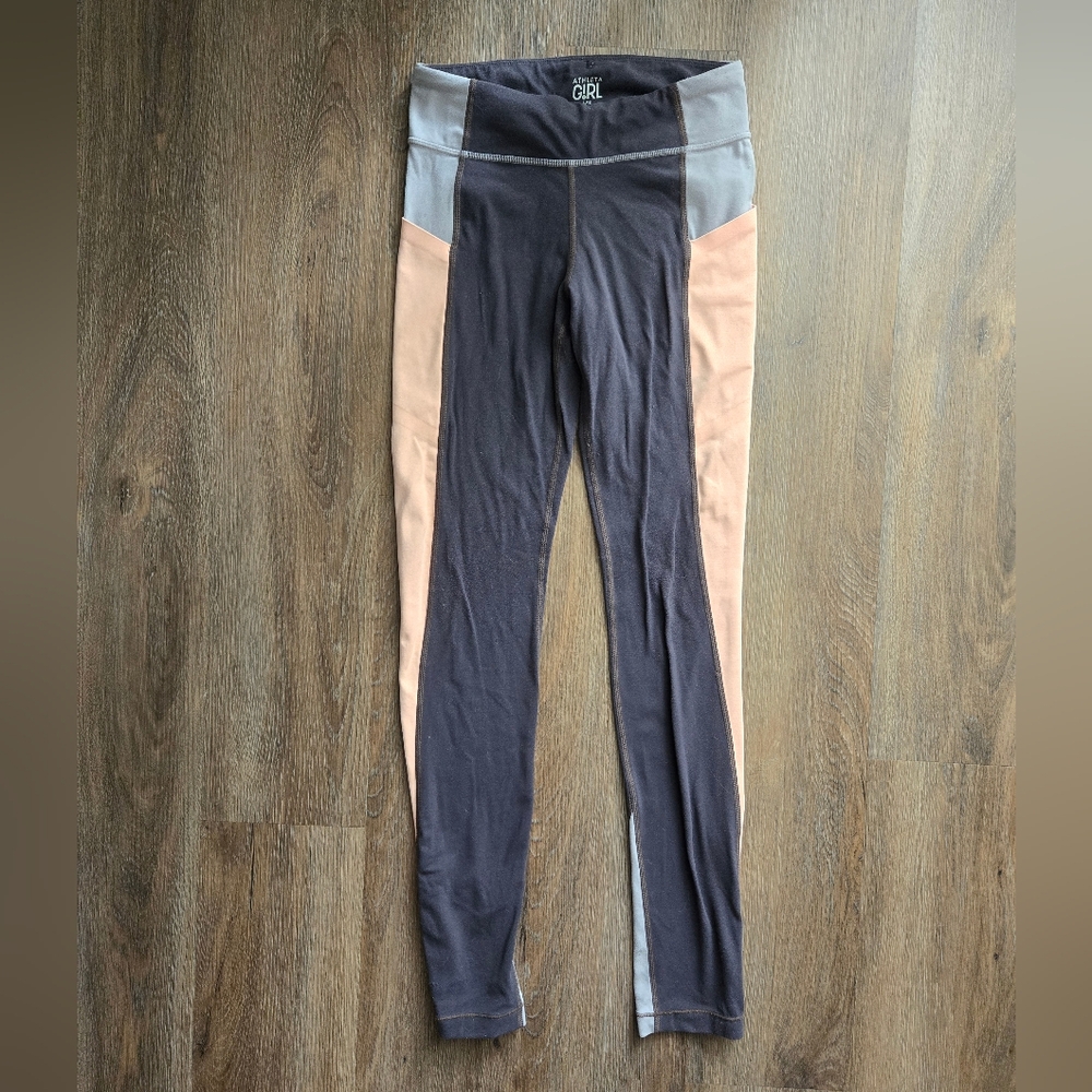 GUC Athleta Girl Stash Your Treasures Color Block Leggings, Size Large 12